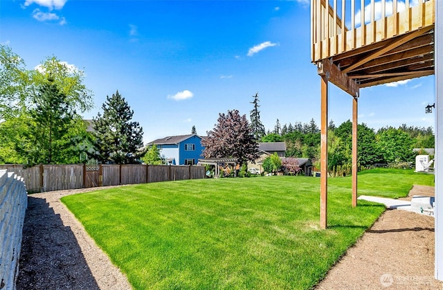 view of yard with fence