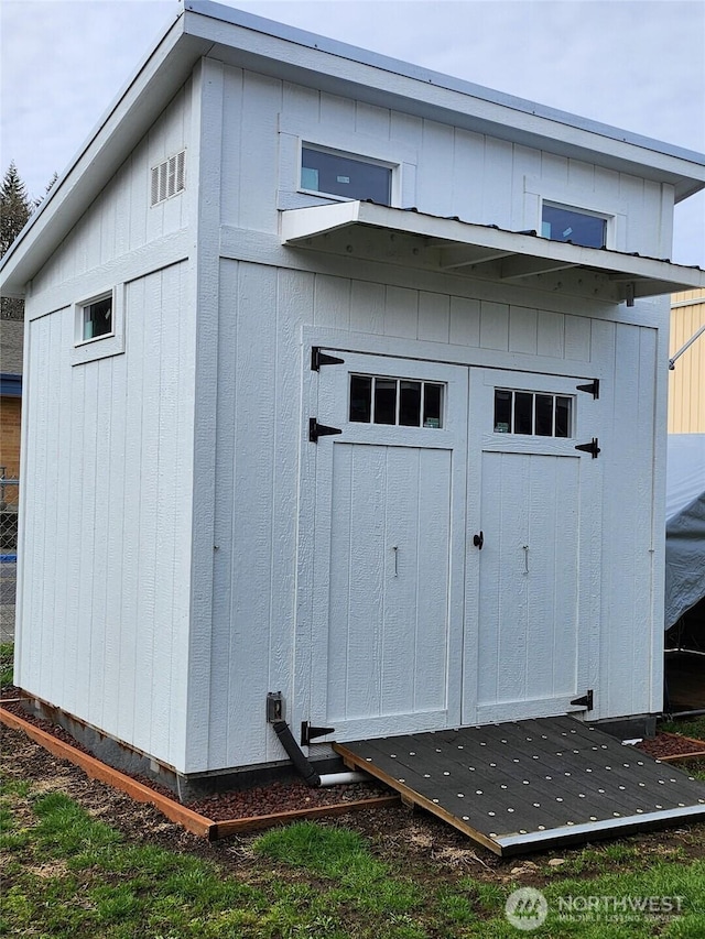 view of shed