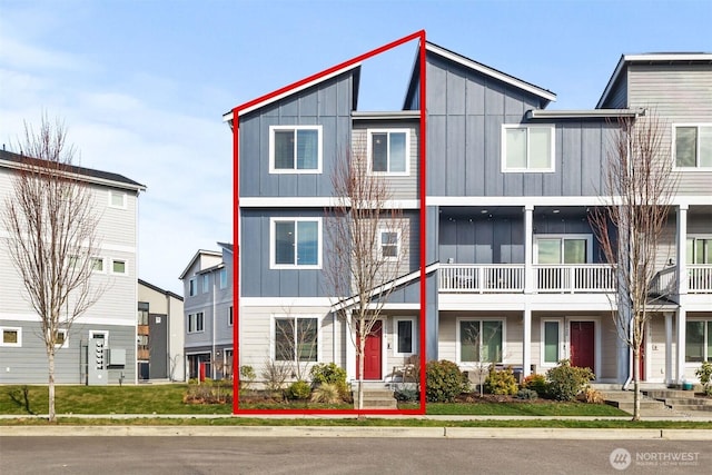 view of front of house featuring board and batten siding