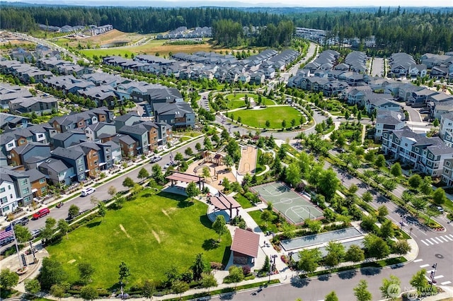 bird's eye view with a residential view