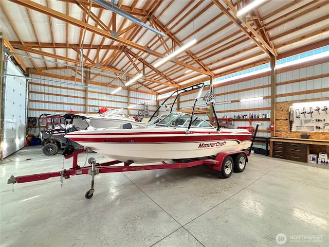 garage featuring metal wall