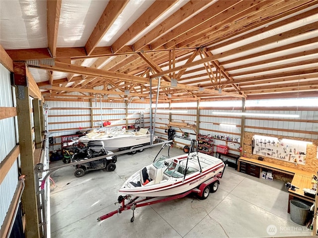 garage featuring metal wall