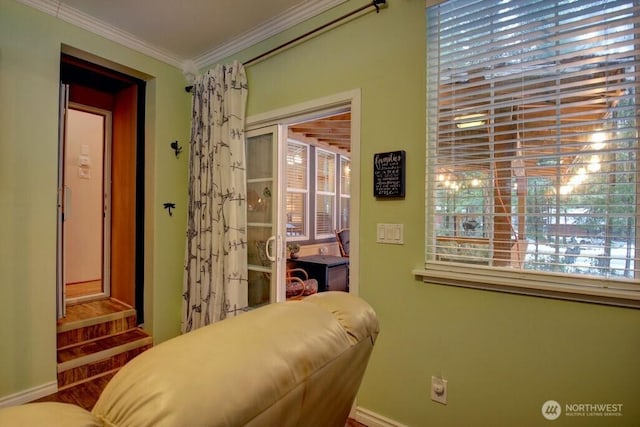 bedroom featuring ornamental molding