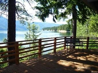 view of dock featuring a deck with water view