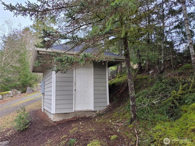 view of shed