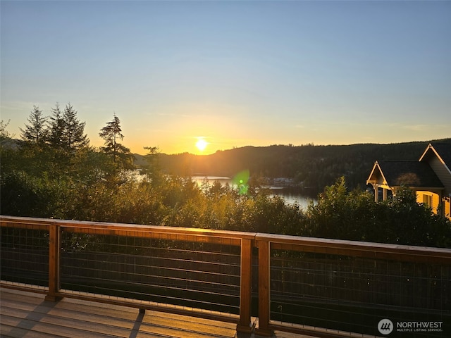 view of deck at dusk