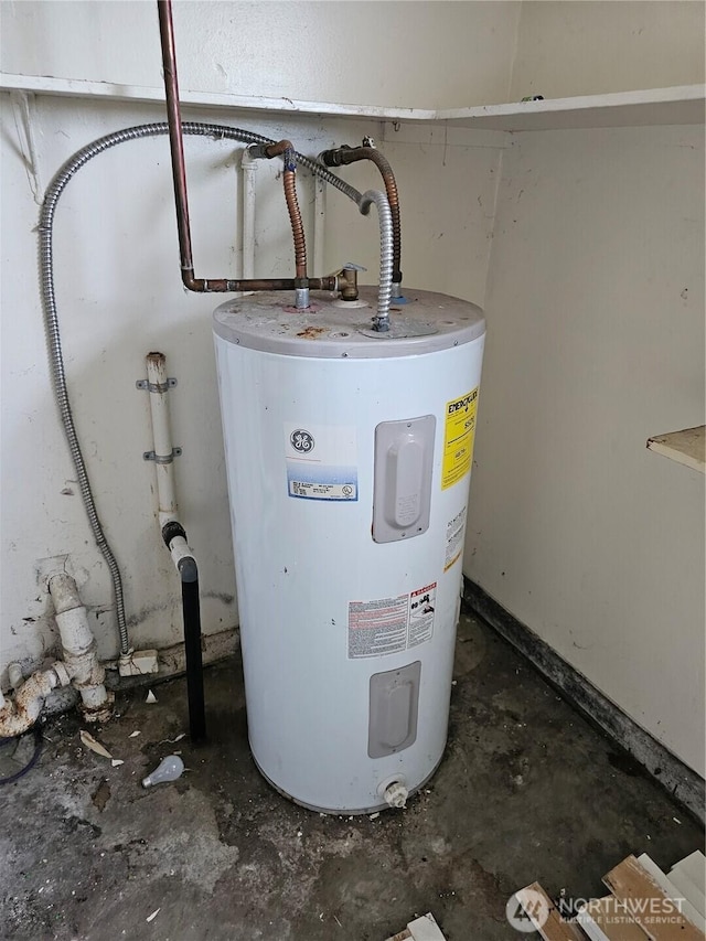 utility room with water heater