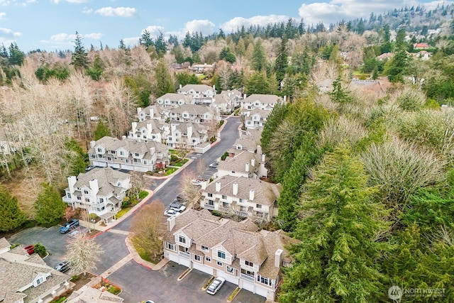 aerial view with a residential view