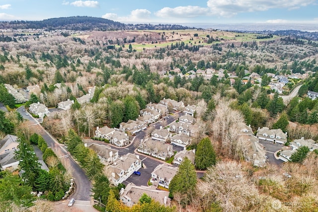 aerial view with a residential view