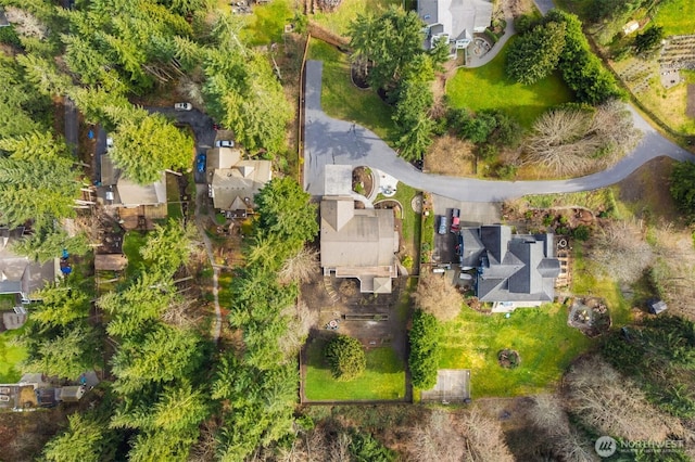 aerial view with a residential view