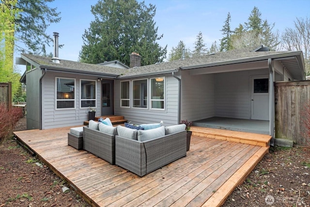 deck featuring an outdoor living space