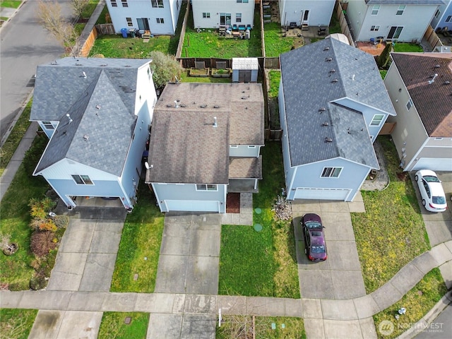 aerial view featuring a residential view