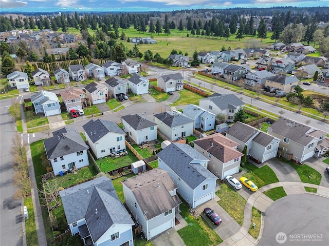 bird's eye view featuring a residential view