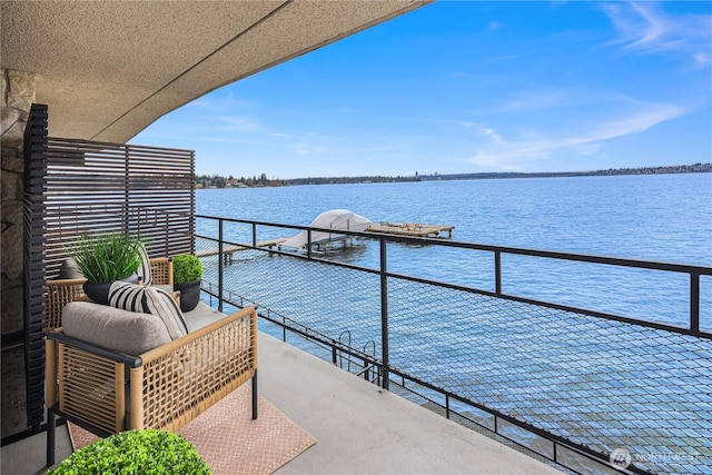 balcony with a water view