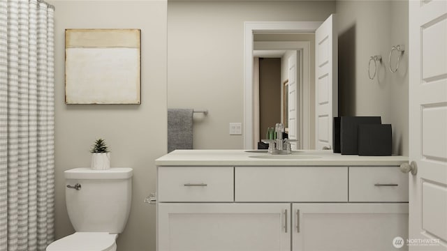 bathroom featuring toilet and vanity