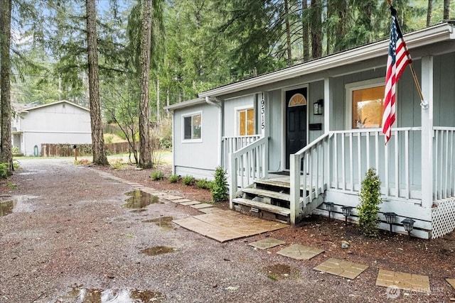 view of front of property with covered porch