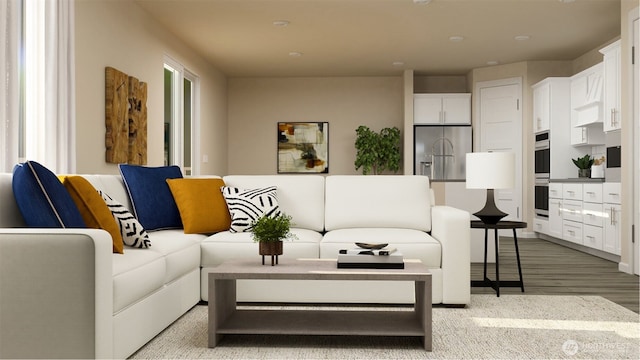 living room featuring light wood finished floors