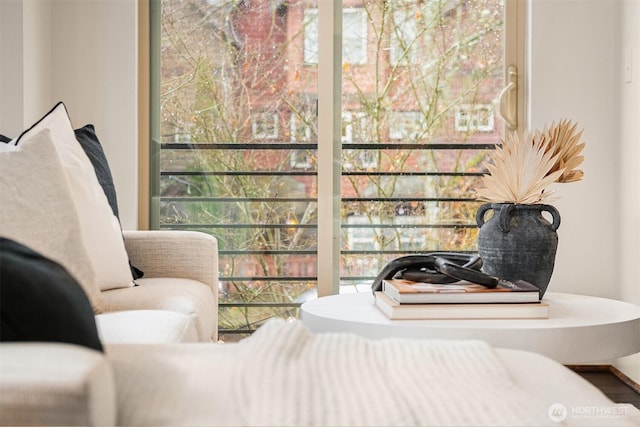 sitting room featuring plenty of natural light