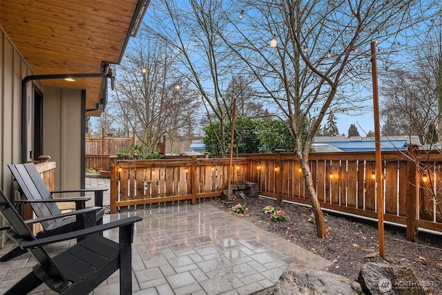 view of patio featuring a fenced backyard