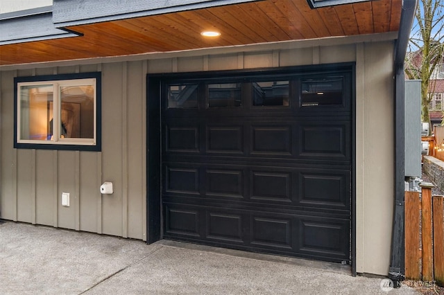 garage featuring fence