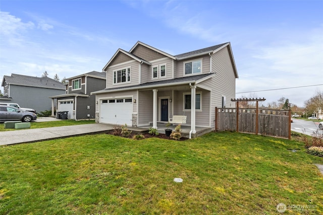 19619 Halden Ct NE, Poulsbo, WA 98370 - view of front facade with driveway, a porch, and a garage