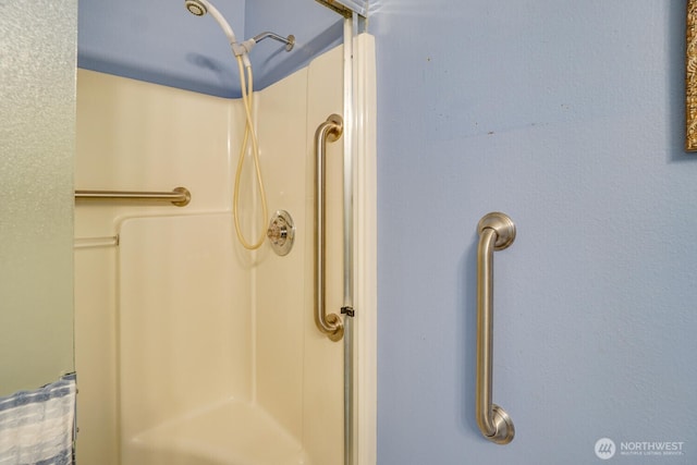 bathroom featuring walk in shower