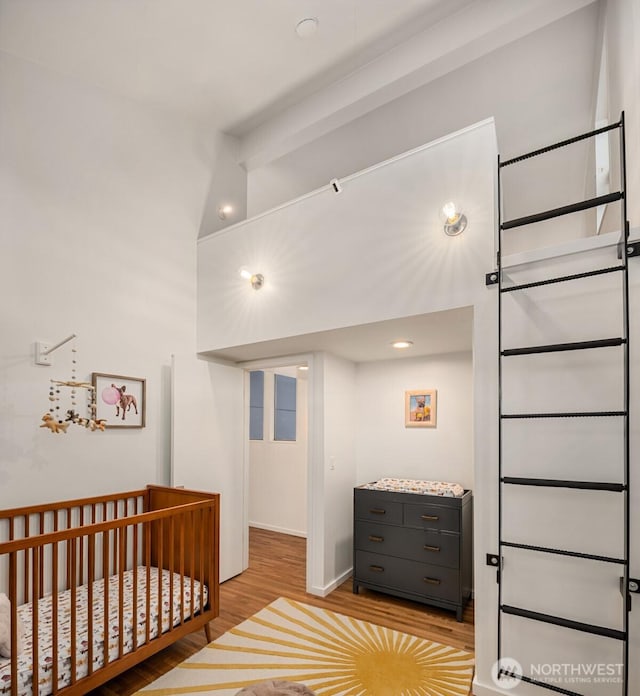 bedroom featuring light wood-type flooring