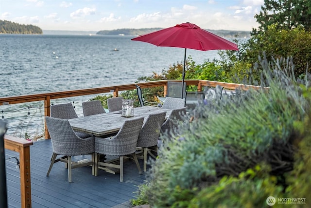 1831 Miracle Mile Dr E, Port Orchard, WA 98366 - deck with a water view and outdoor dining area