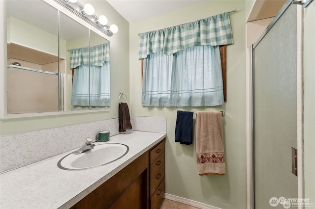 4421 89th Ave SE, Olympia, WA 98501 - bathroom featuring vanity and a shower with door