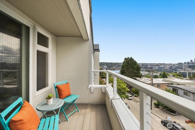 balcony with a city view