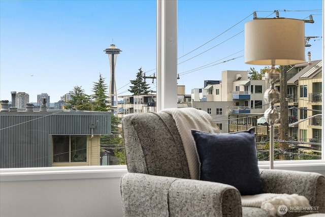 balcony with a view of city