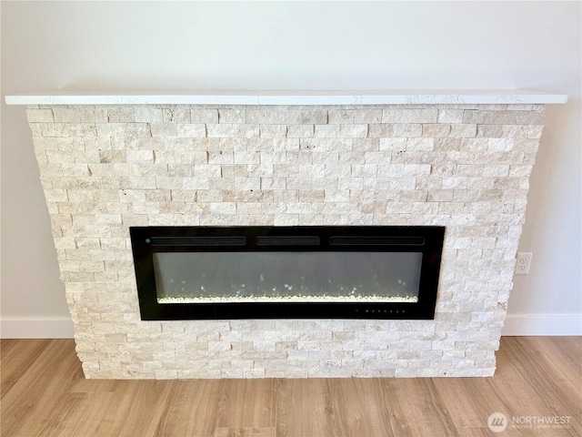 2575 1st St SE, East Wenatchee, WA 98802 - detailed view of a stone fireplace and wood finished floors