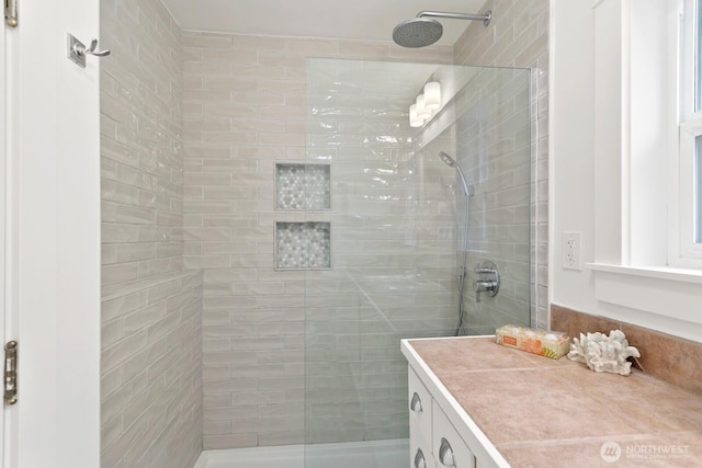 3657 23rd Ave W, Seattle, WA 98199 - full bathroom featuring tiled shower and vanity
