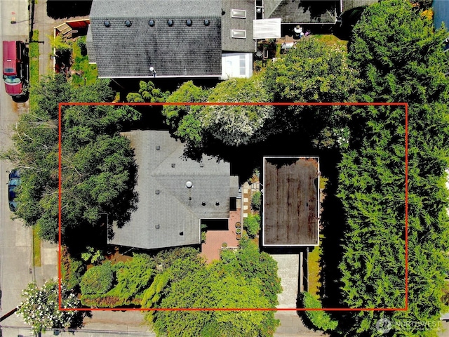 3657 23rd Ave W, Seattle, WA 98199 - view from above of property with property boundaries highlighted