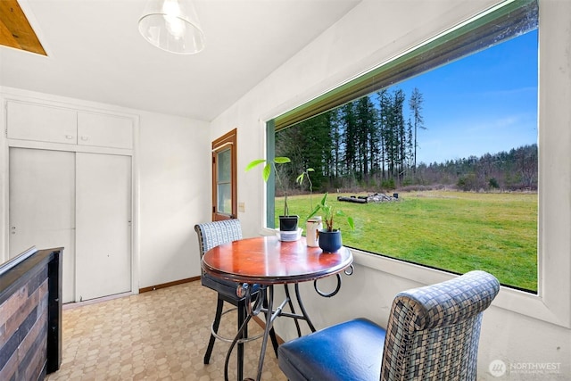 dining area with baseboards