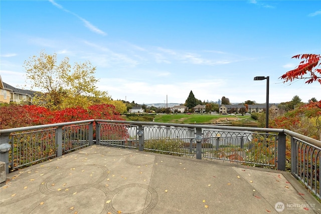 view of patio featuring a residential view