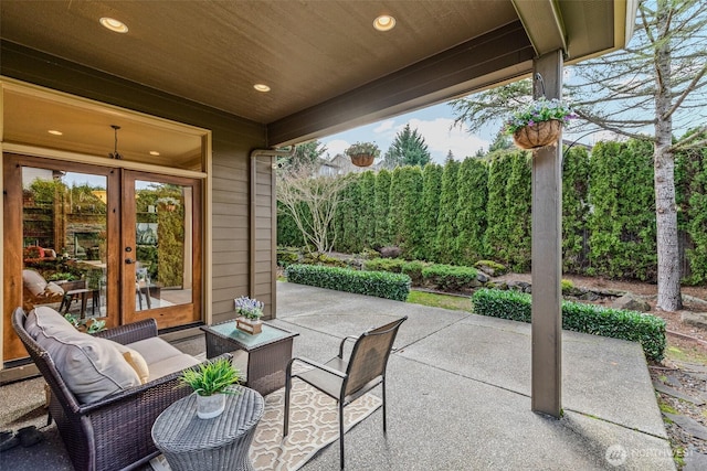 view of patio with french doors