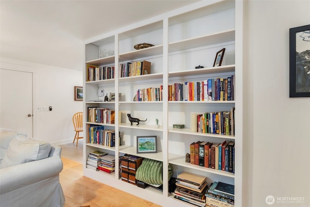 living area featuring wood finished floors