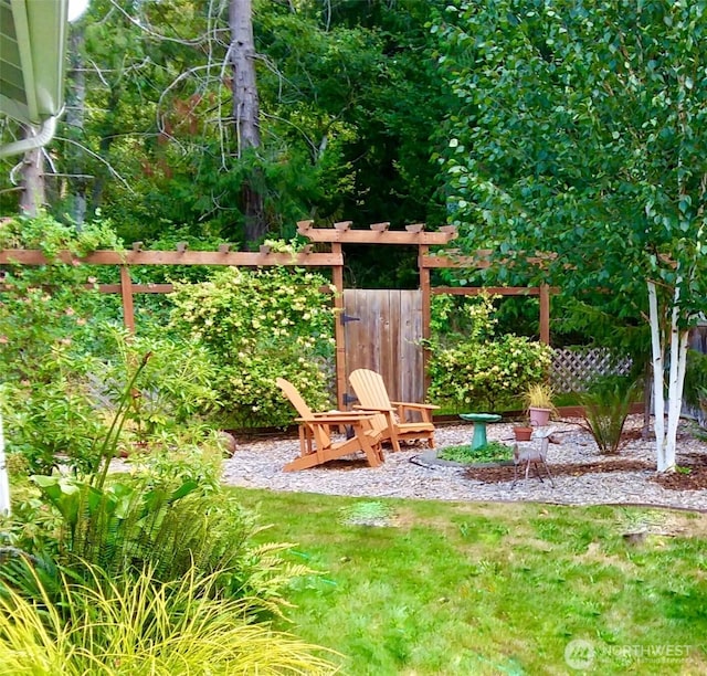 view of yard with fence