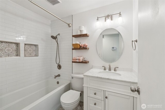 19711 34th Dr SE, Bothell, WA 98012 - bathroom featuring toilet, vanity, and  shower combination