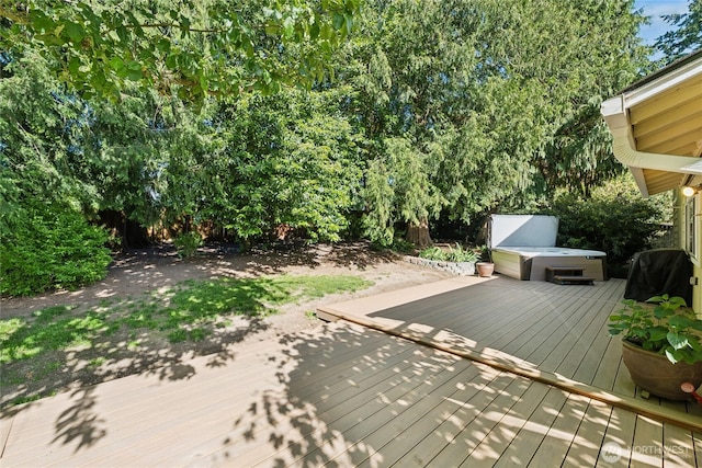 19711 34th Dr SE, Bothell, WA 98012 - wooden deck with a hot tub and grilling area