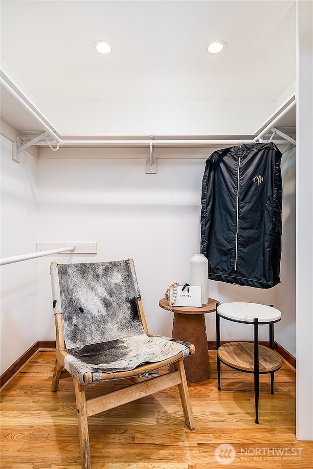 spacious closet featuring wood finished floors