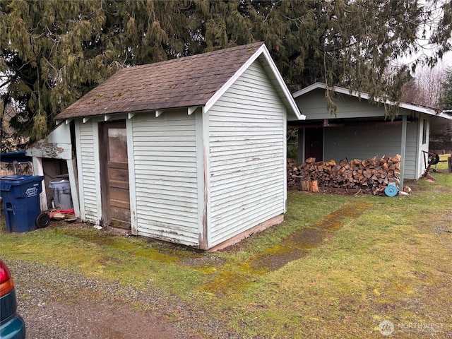 view of shed