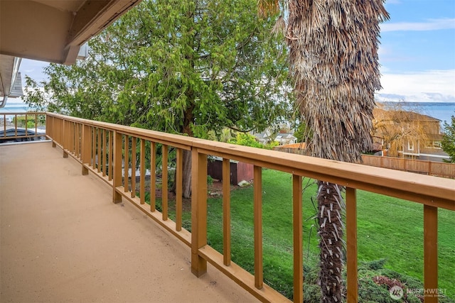 balcony with a water view