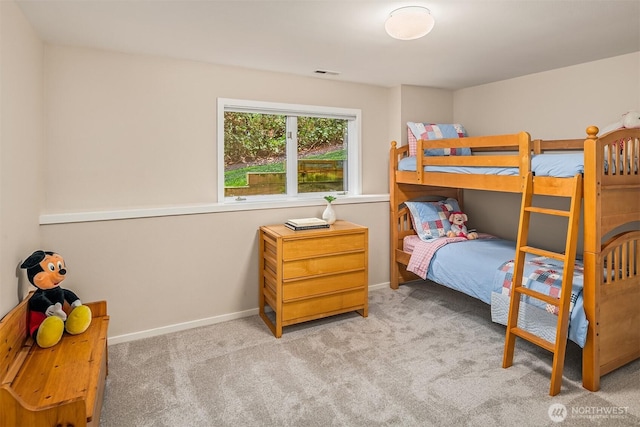 9330 SE Shoreland Dr, Bellevue, WA 98004 - bedroom with baseboards, visible vents, and light colored carpet