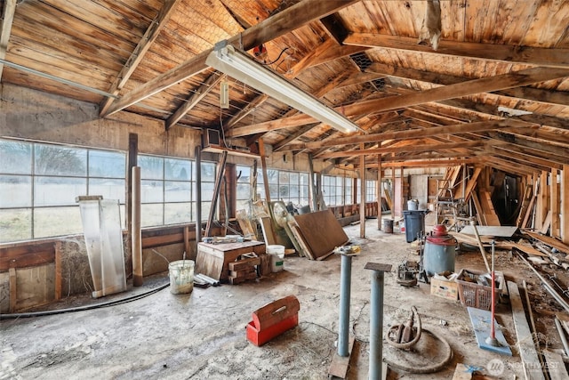 misc room featuring vaulted ceiling