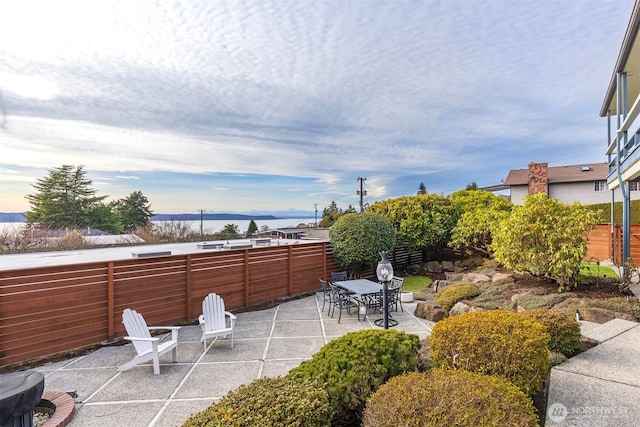 view of patio featuring a fenced backyard