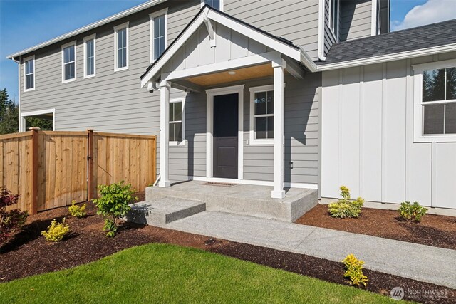 9701 205th St E Unit 28, Graham, WA 98338 - entrance to property with board and batten siding