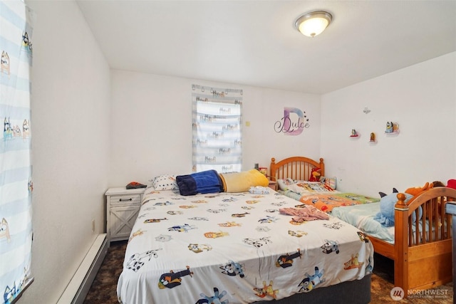 bedroom with baseboard heating