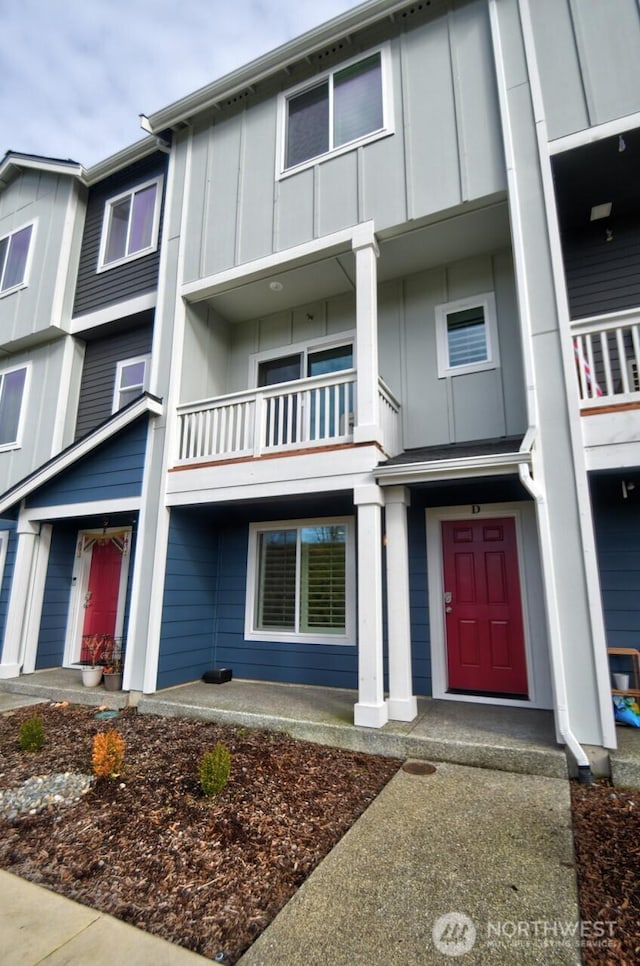 exterior space featuring board and batten siding